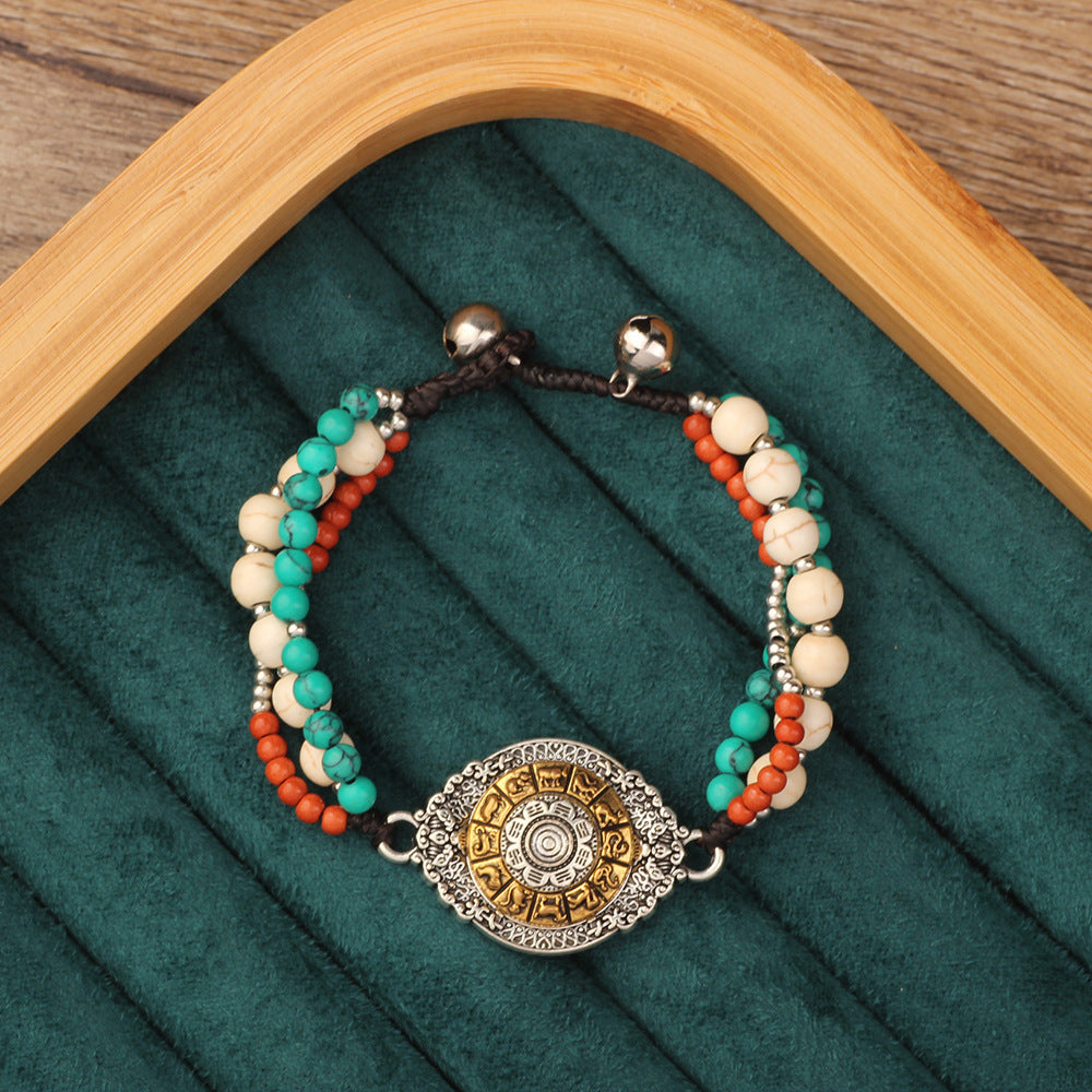 Wholesale Ethnic Retro Tibetan Hand-woven Turquoise Bracelet