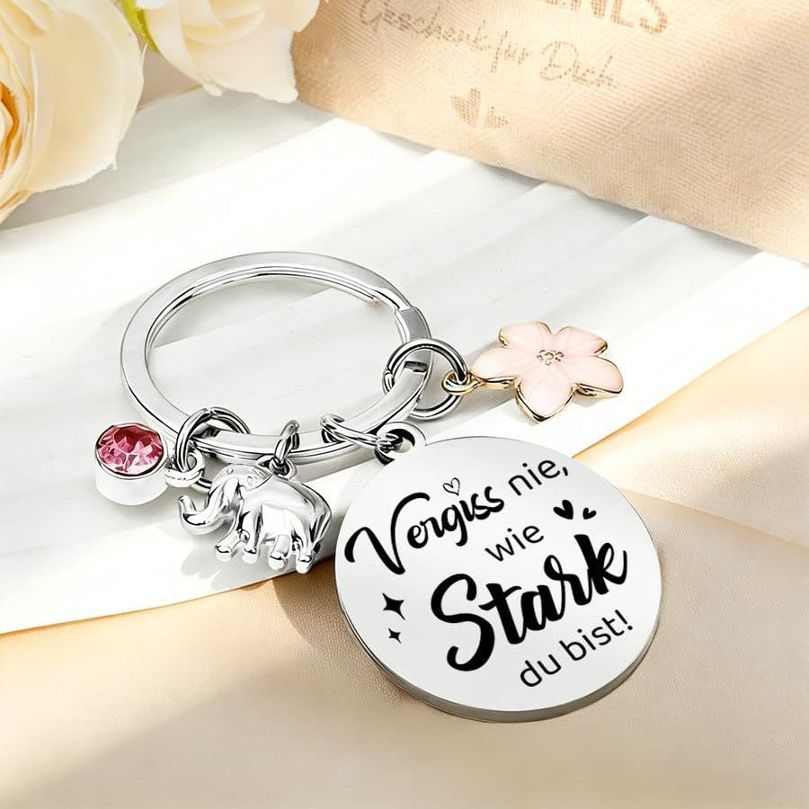 Wholesale Women Elephant Flower Oil Drop Keychain Car Key Accessory Gift