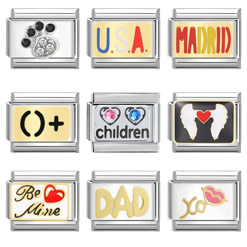 Wholesale Italian Modular Bracelet 9mm DIY Splicing Removable Titanium Steel Combinable Bracelet