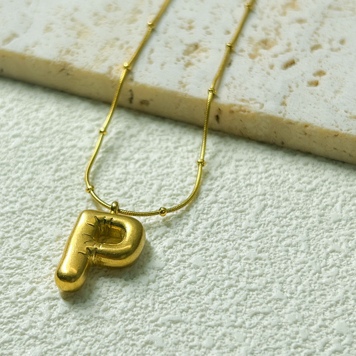 Wholesale Stainless Steel 18K Gold Plated Letter Necklaces ACC-NE-YuHui001