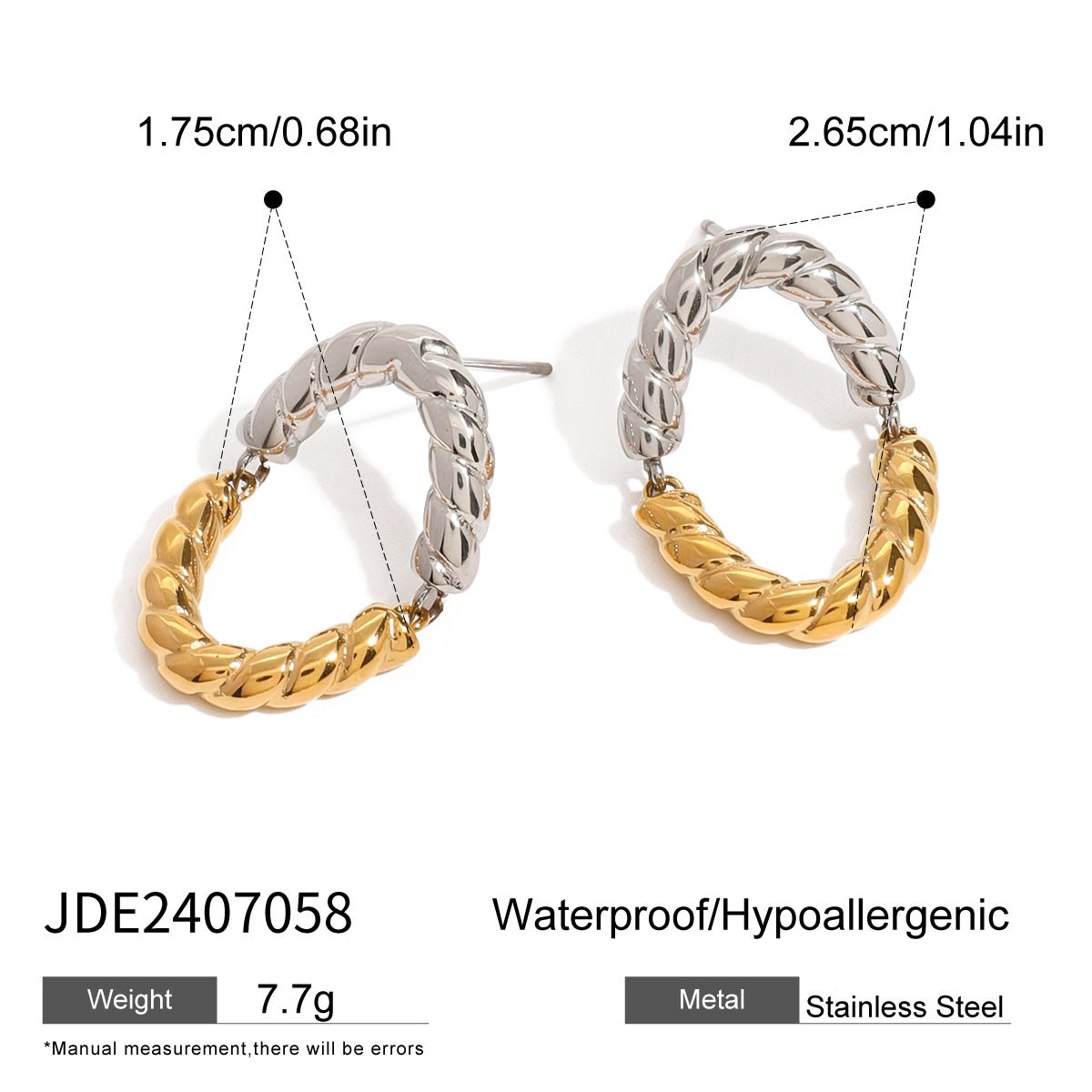 Wholesale  stainless steel color matching circle earrings