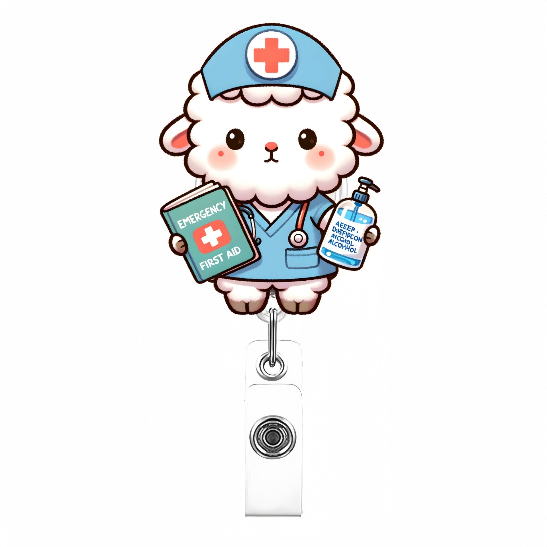 Wholesale Cute Cartoon Acrylic Retractable Clip Badge Keychain