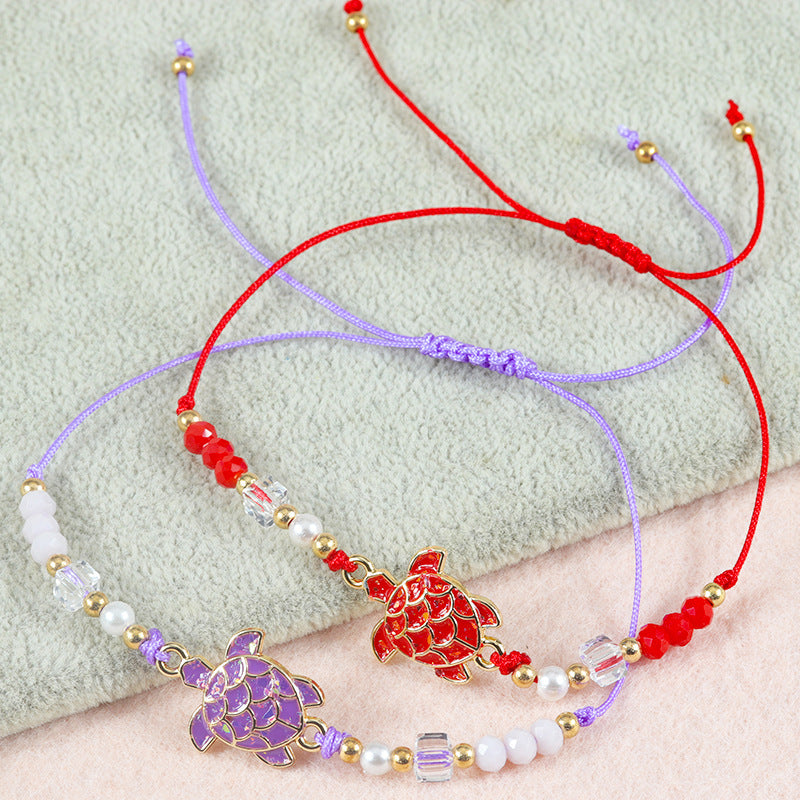 Wholesale Ocean Style Turtle Crystal Bead Bracelet - Fashion Jewelry Accessory for Gift