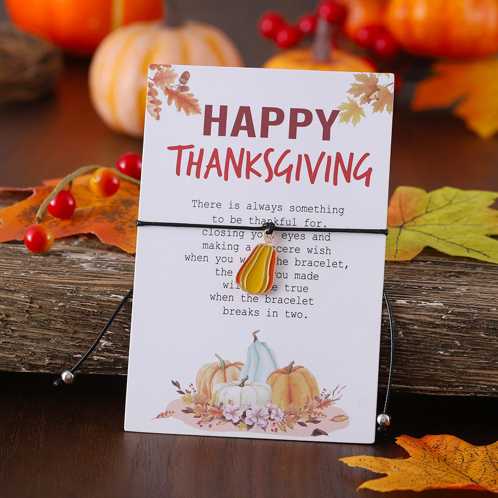 Wholesale Thanksgiving Maple Leaf Turkey Pine Cone Bracelet