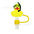 Wholesale  10pcs 10mm Little Yellow Duck Cartoon Cute Duck PVC Soft Straw Tube Cap
