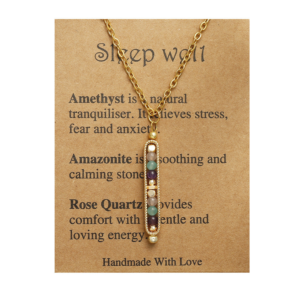 Wholesale Handmade Stone Pendant Necklace Stainless Steel Chain Jewelry Accessory for Women Boutique Resale