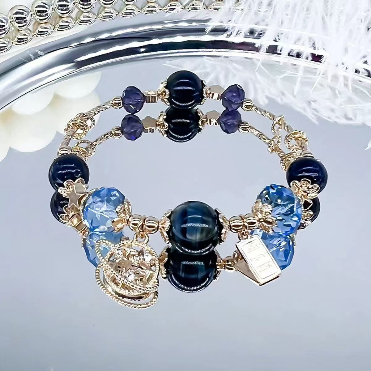 Wholesale Whale Fall Starry Sky Natural Stone Crystal Bracelet ACC-BT-Zhuox002