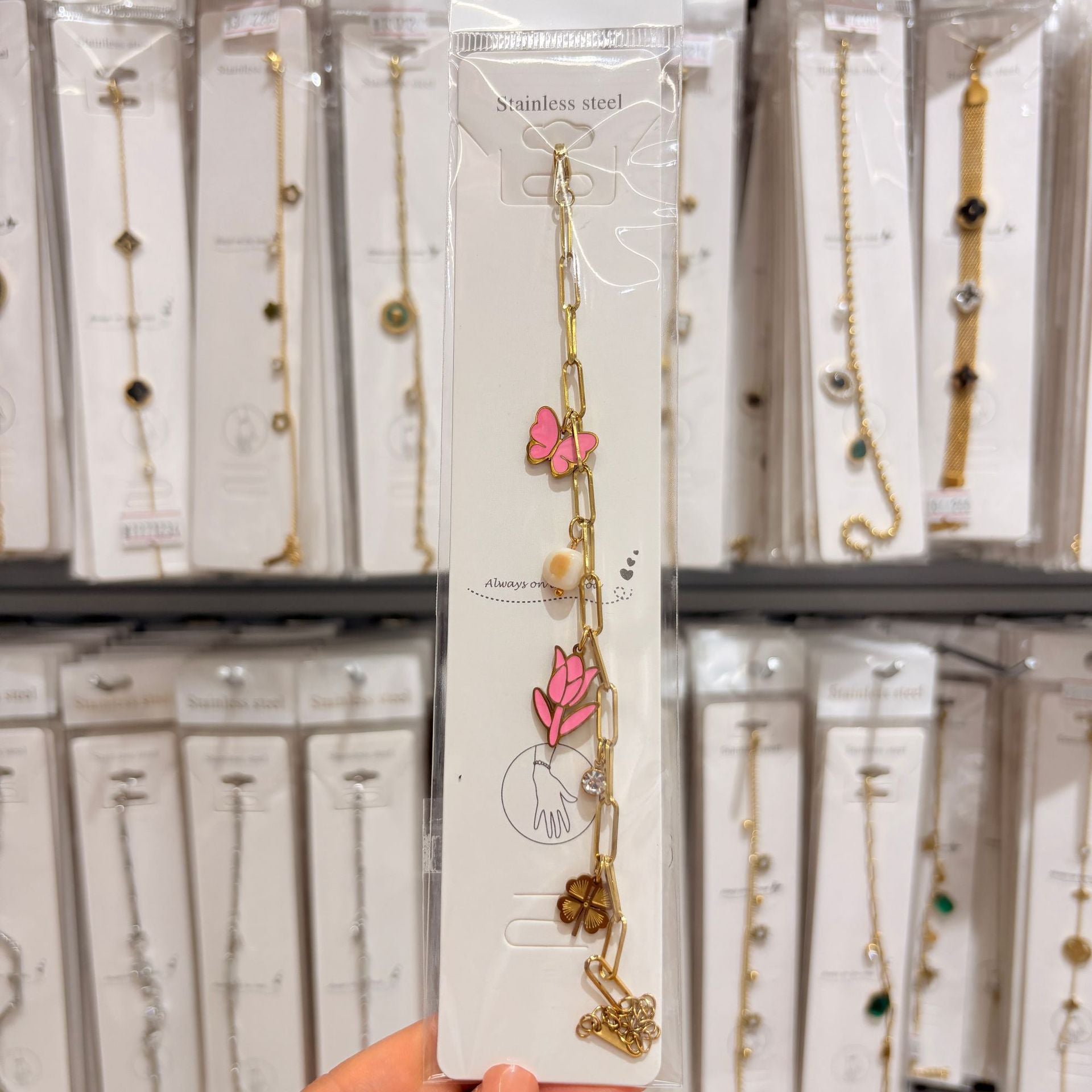 Wholesale Fashion Double Layer Titanium Steel Fruit Bracelet Gold-Plated Chic Gift