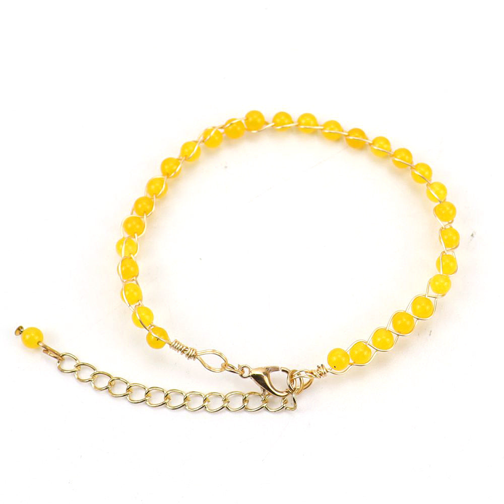 Wholesale Handmade Gold Wrapped Red Agate Crystal Bracelet Fashion Jewelry Accessory for Women Gift