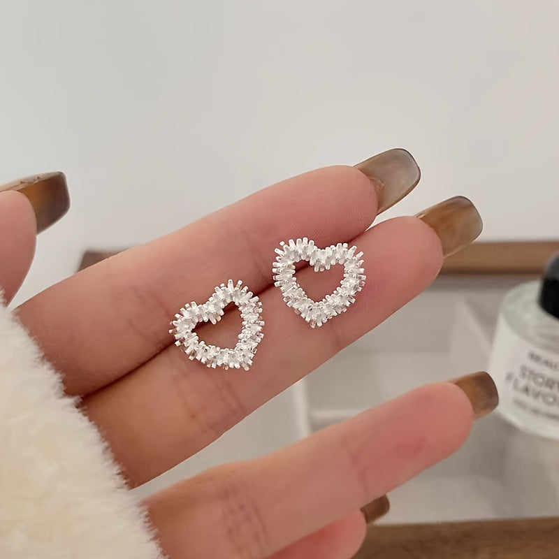 Wholesale  Luxury Style Broken Silver Love Earrings