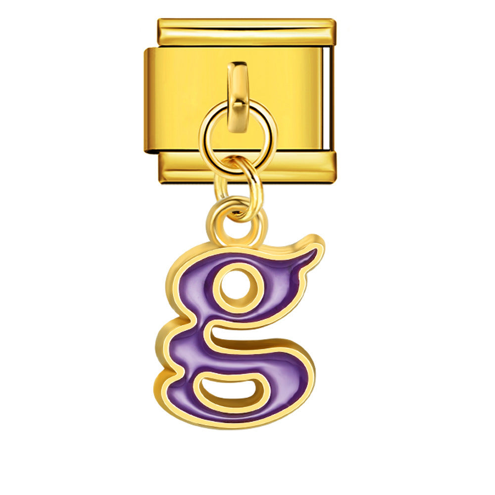 Wholesale Italian Charm Bracelet 9mm DIY Splicing Letter Series Stainless Steel Composable Bracelet