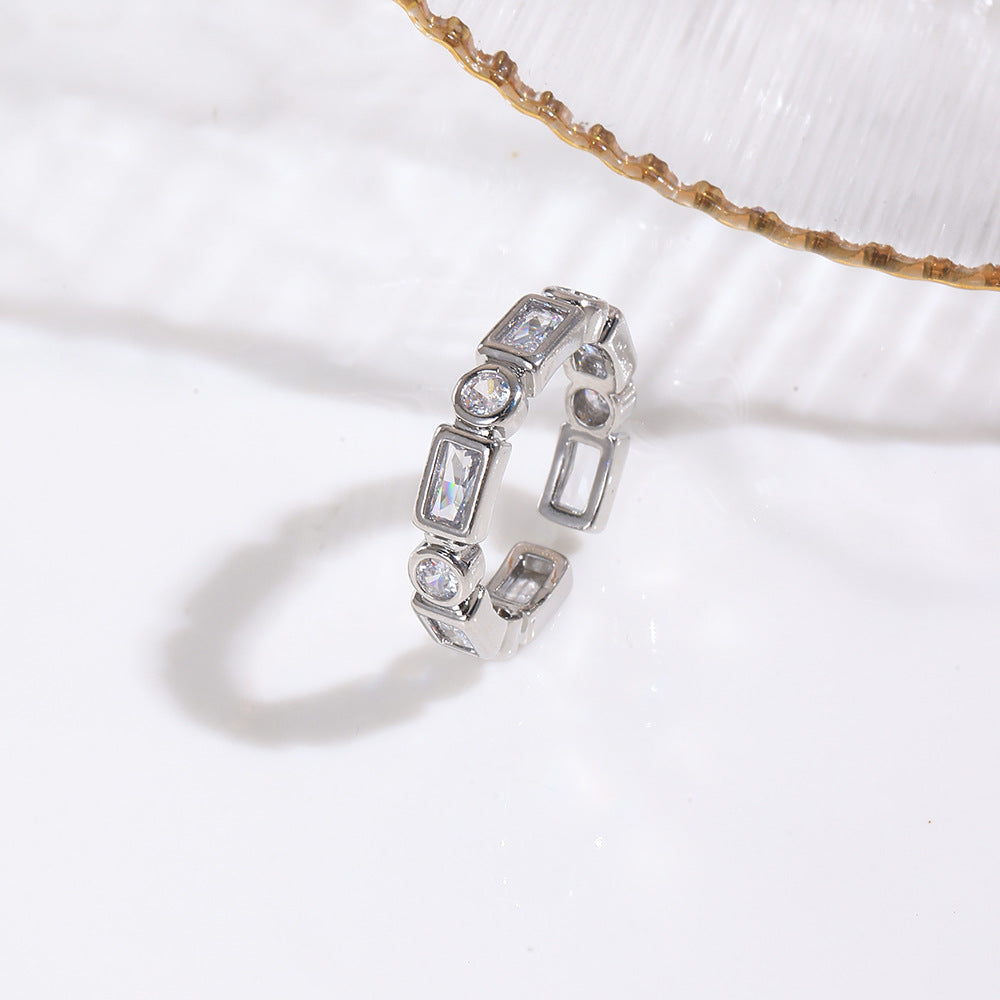 Wholesale Butterfly copper plated 18k geometric ladder adjustable ring