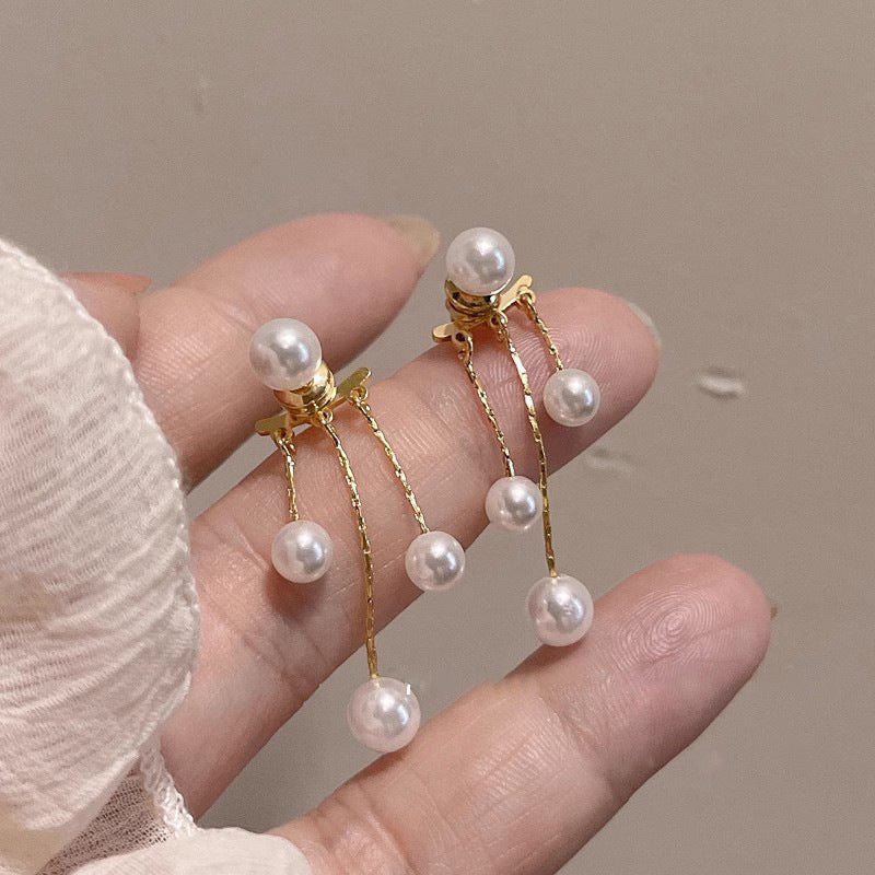 Wholesale Tassel Pearl Earrings Light Luxury Elegant Earrings