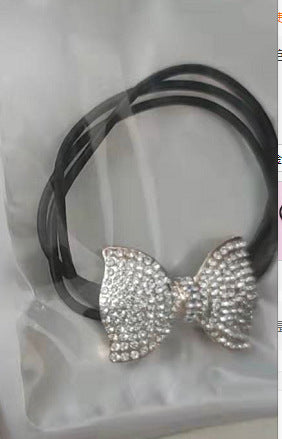 Wholesale Curved Rhinestone Shiny Hair Ring Elastic Rubber Band Hair Rope Hair Scrunchies ACC-HS-CMi001