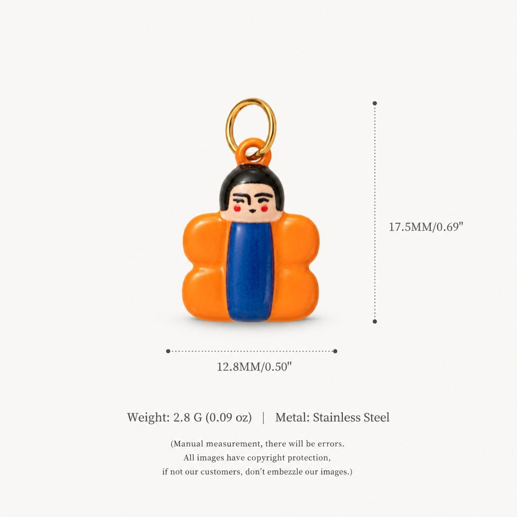 Wholesale Stainless Steel Girl Glasses Pendant Vacuum Plated Doll Face Necklace Stylish Party Jewelry Boutique Resale