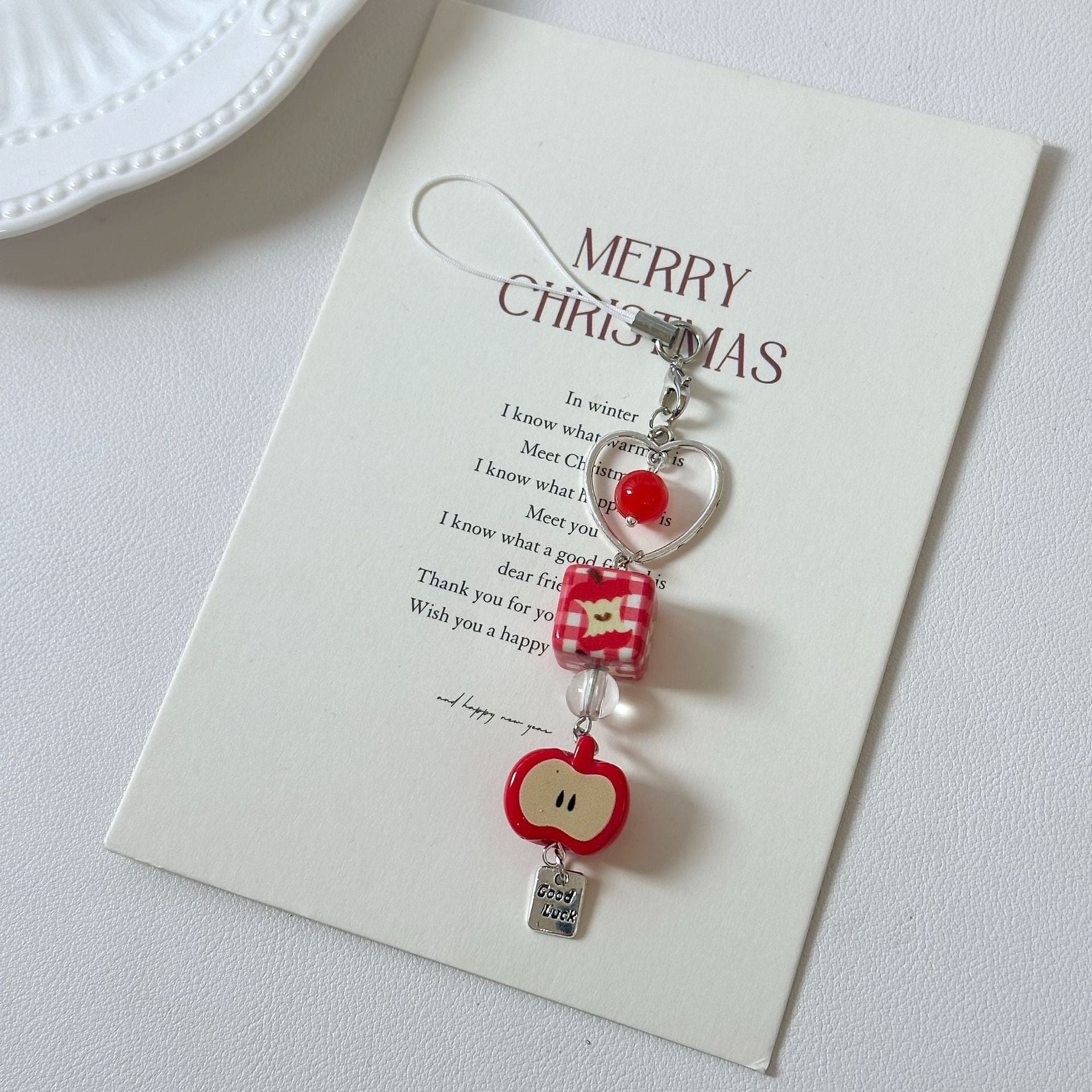 Wholesale  Strawberry Bow Beaded Keychains