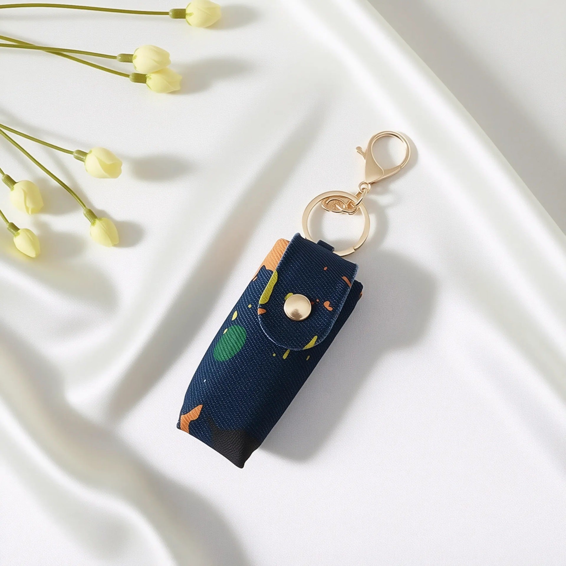 Wholesale Trendy Handmade Denim Bag Charm Keychain - Fabric Coin Purse Decorative Accessory