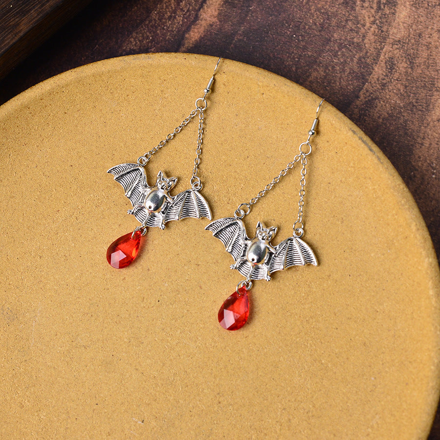Wholesale Zinc Alloy Electroplated Bat Earrings Retro Gothic  Party Fashion Accessory