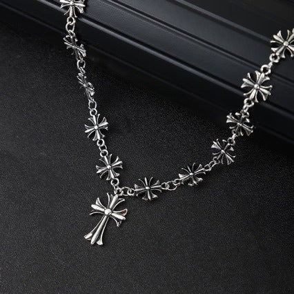 Wholesale Vintage Punk Cross Pendant Necklace Alloy Fashion Accessory Boutique Resale Gift
