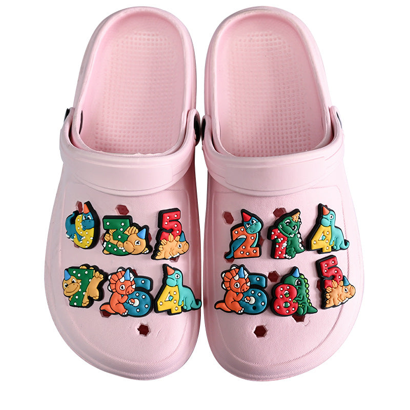 Wholesale Random 100pcs Digital Dinosaur PVC Soft Rubber Shoe Buckle Decoration ACC-SC-RYY059