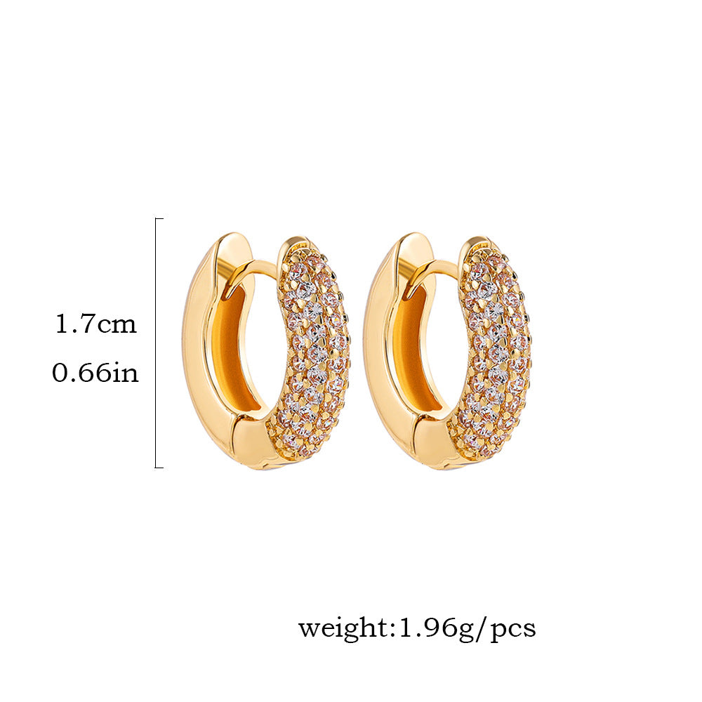 Wholesale  Micro-inlaid Zircon Stainless Steel Earrings