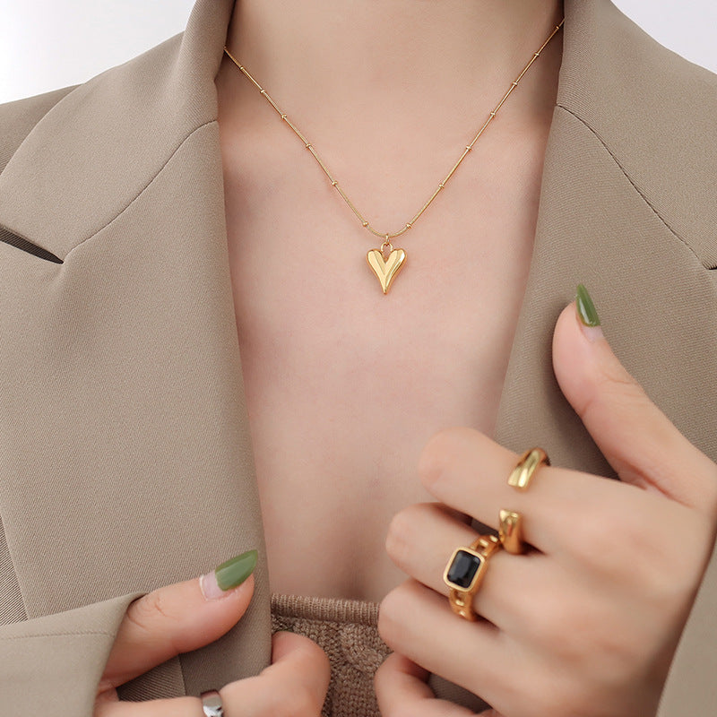 Wholesale Love Necklace Titanium Steel Plated 18K Gold Necklace ACC-NE-MiLi004