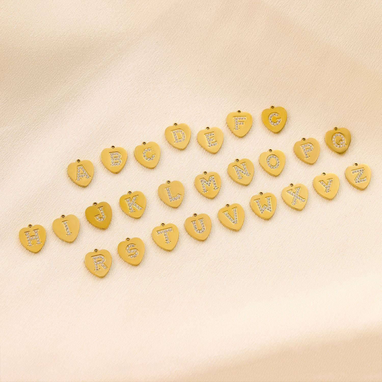 Wholesale Zirconium Love 26 Letter Stainless Steel Pendant