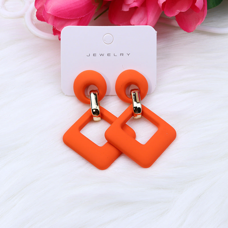 Wholesale Acrylic Spray Paint Fashion Earrings Diamond Hollow Earrings