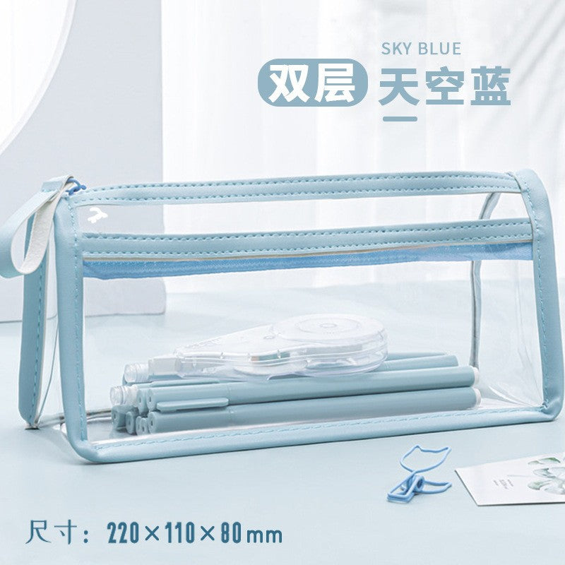 Wholesale Back to School transparent large capacity pencil case