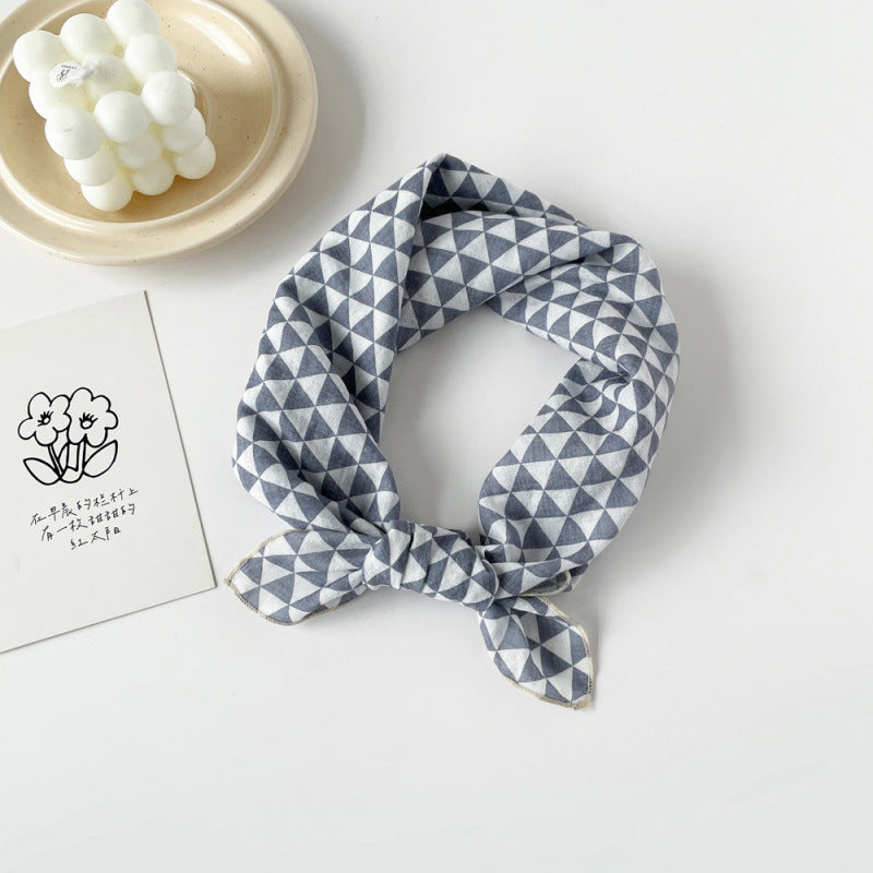 Wholesale Cotton blue cashew scarf small square scarf