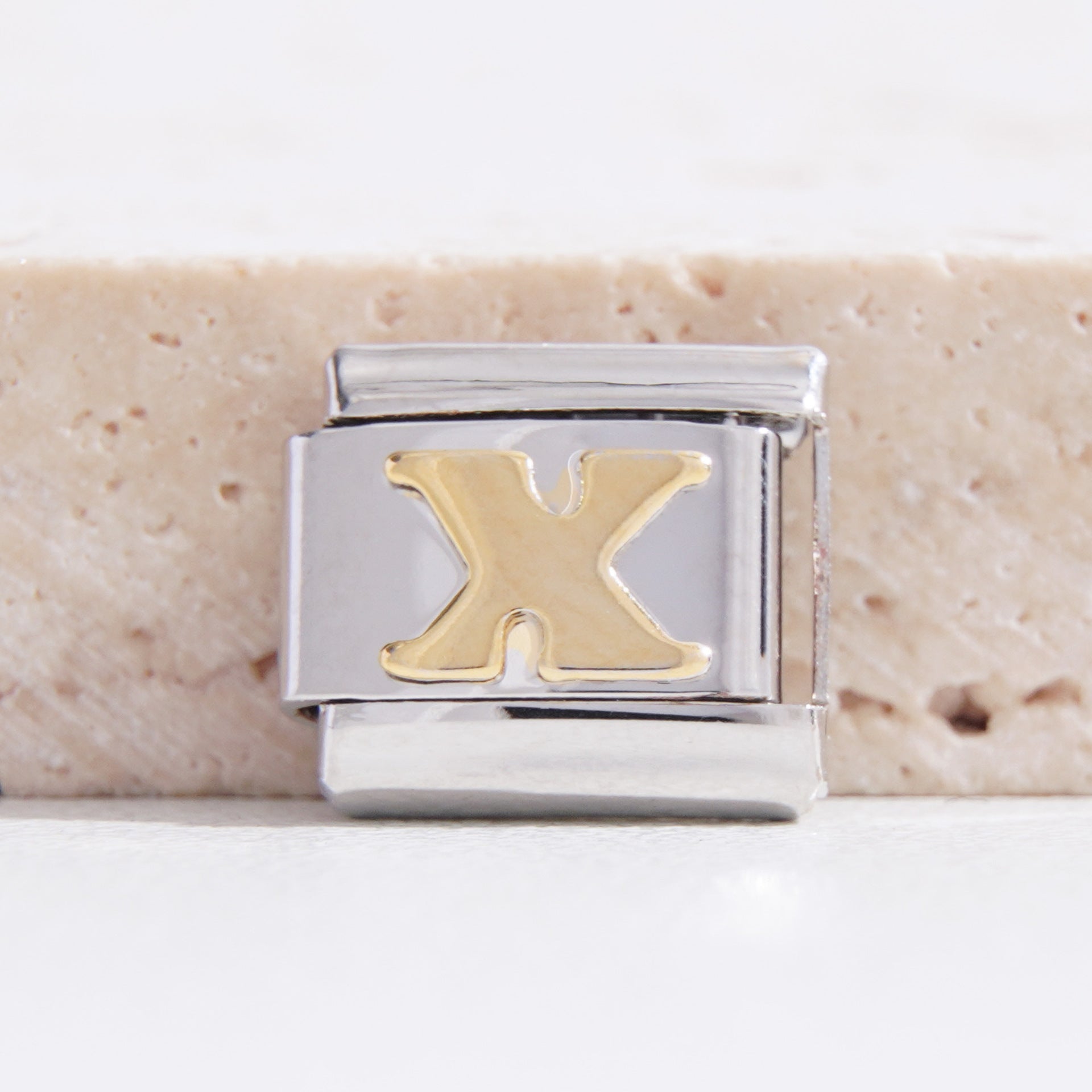 Wholesale Italian Charm Bracelet 9mm DIY Splicing Black Letter Stainless Steel Composable Bracelet