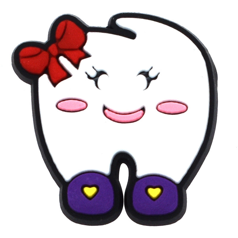 Wholesale Random 100pcs  cartoon toothbrush   PVC Soft Rubber Shoe Buckle Decoration