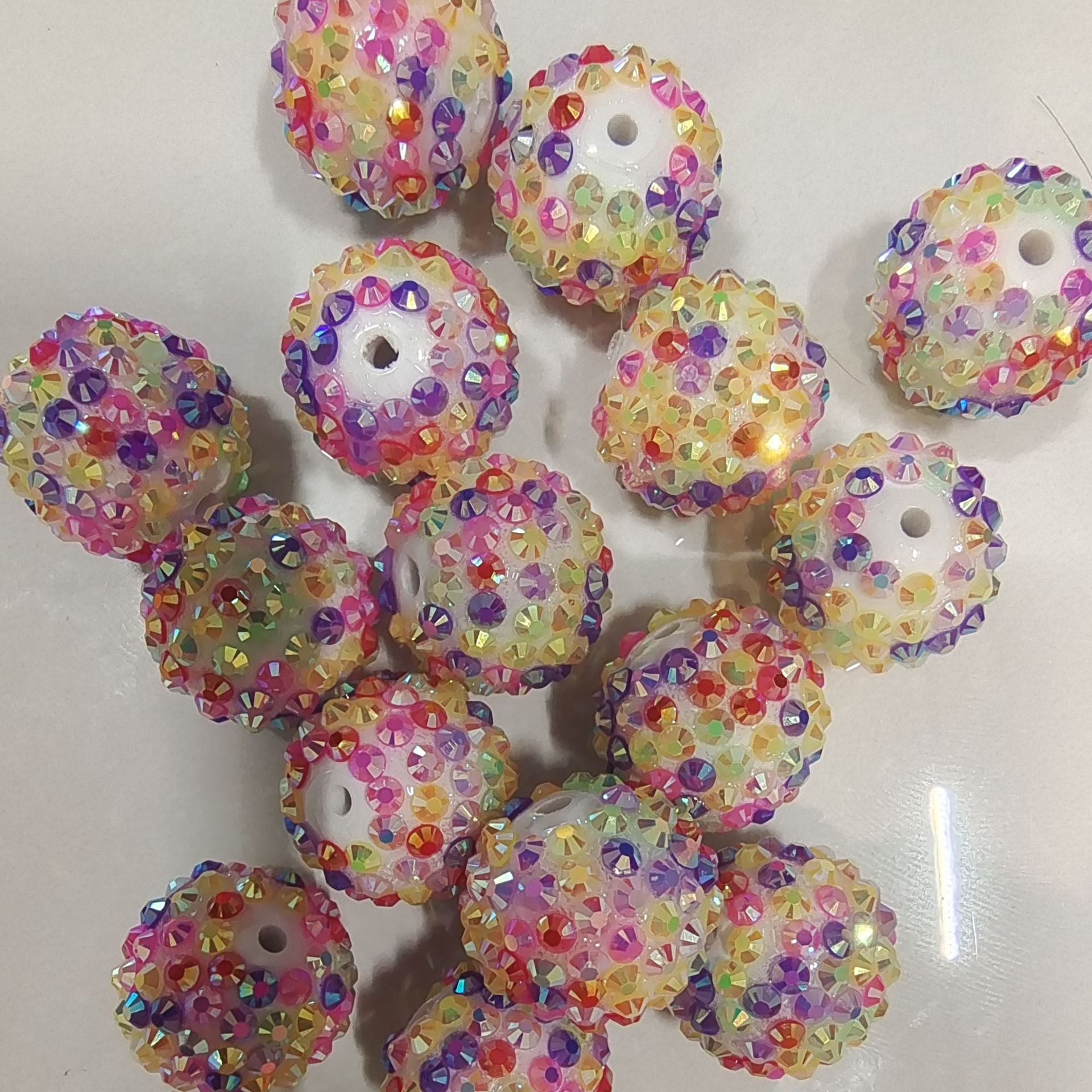 Wholesale 5pcs 10MM-22MM Resin Diamond Beads Spring Color AB Diamond Mixed Color Diamond Beads ACC-BDS-NiJia051