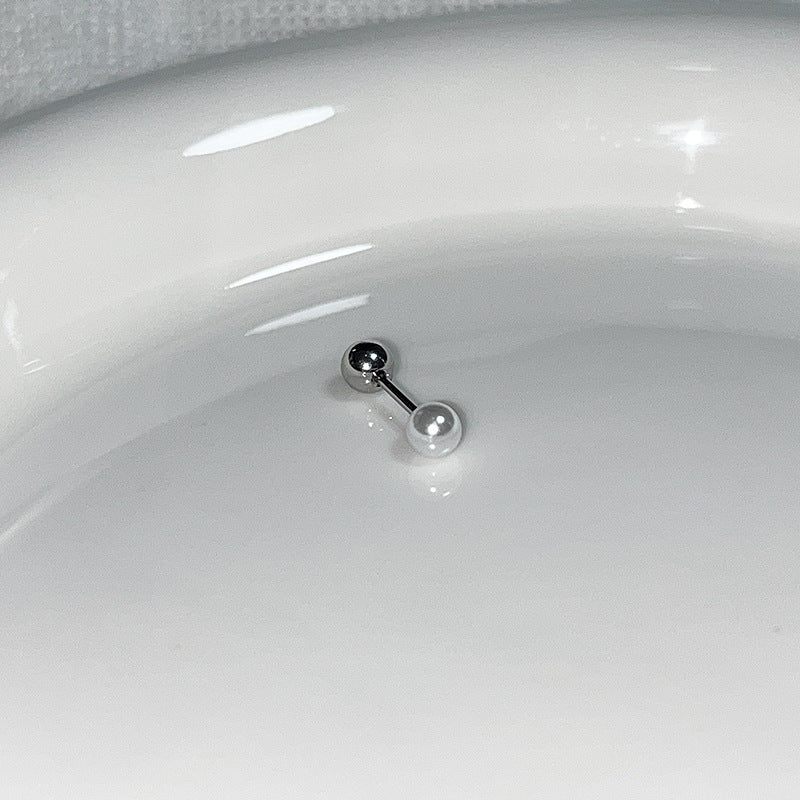 Wholesale  Bow Pearl Titanium Steel Screw Ear Nail Earrings