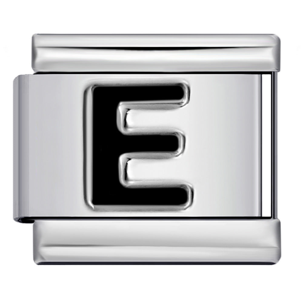 Wholesale 9mm Italian Charm Starter Bracelets DIY Letter Single Section Creative Stainless Steel Composable Bracelet