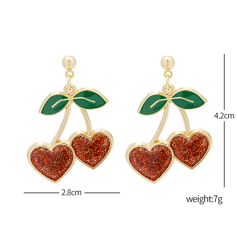 Wholesale Alloy Cute Red Cherry Earrings ACC-ES-ShaoYu002