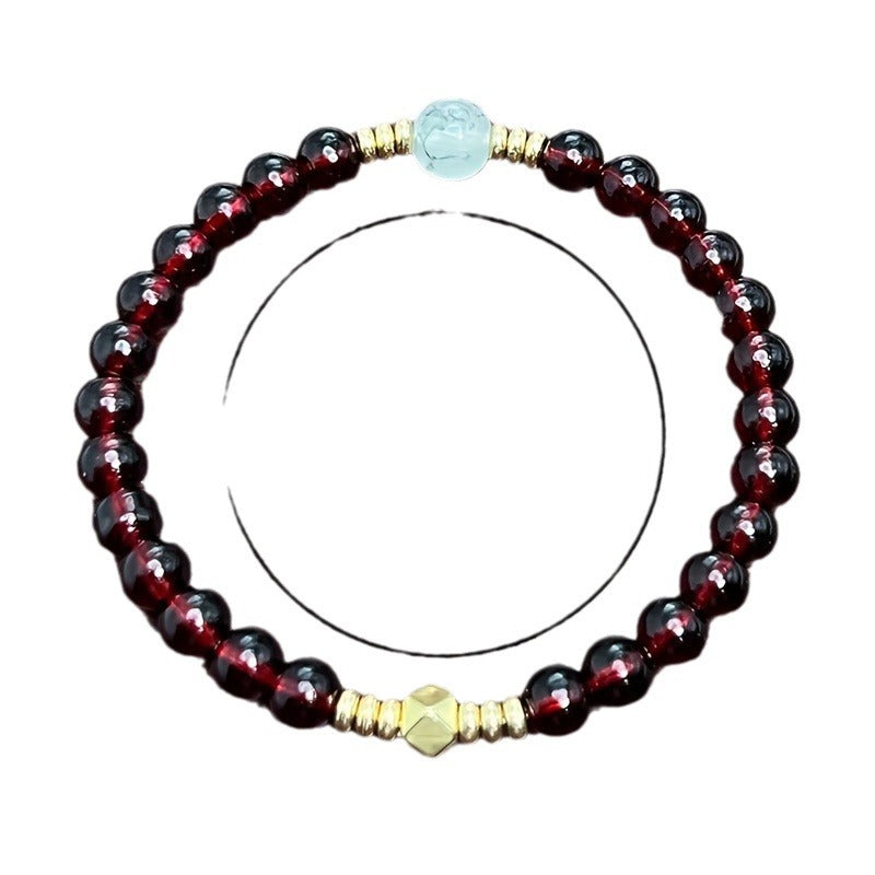 Wholesale Red Agate Gold Bead Bracelet