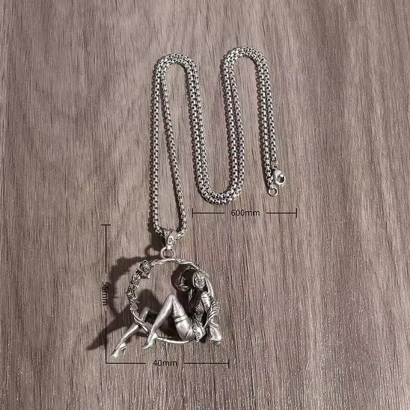 Wholesale  punk style girl retro old necklace