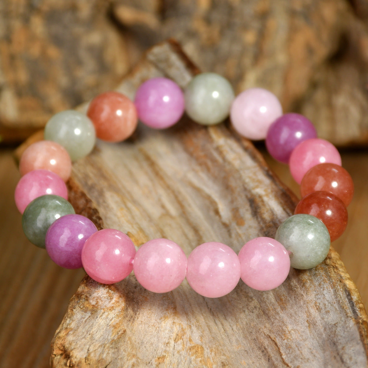 Wholesale European Style Colorful Natural Stone Bead Bracelet Handmade Fashion Jewelry Accessory Boutique Resale