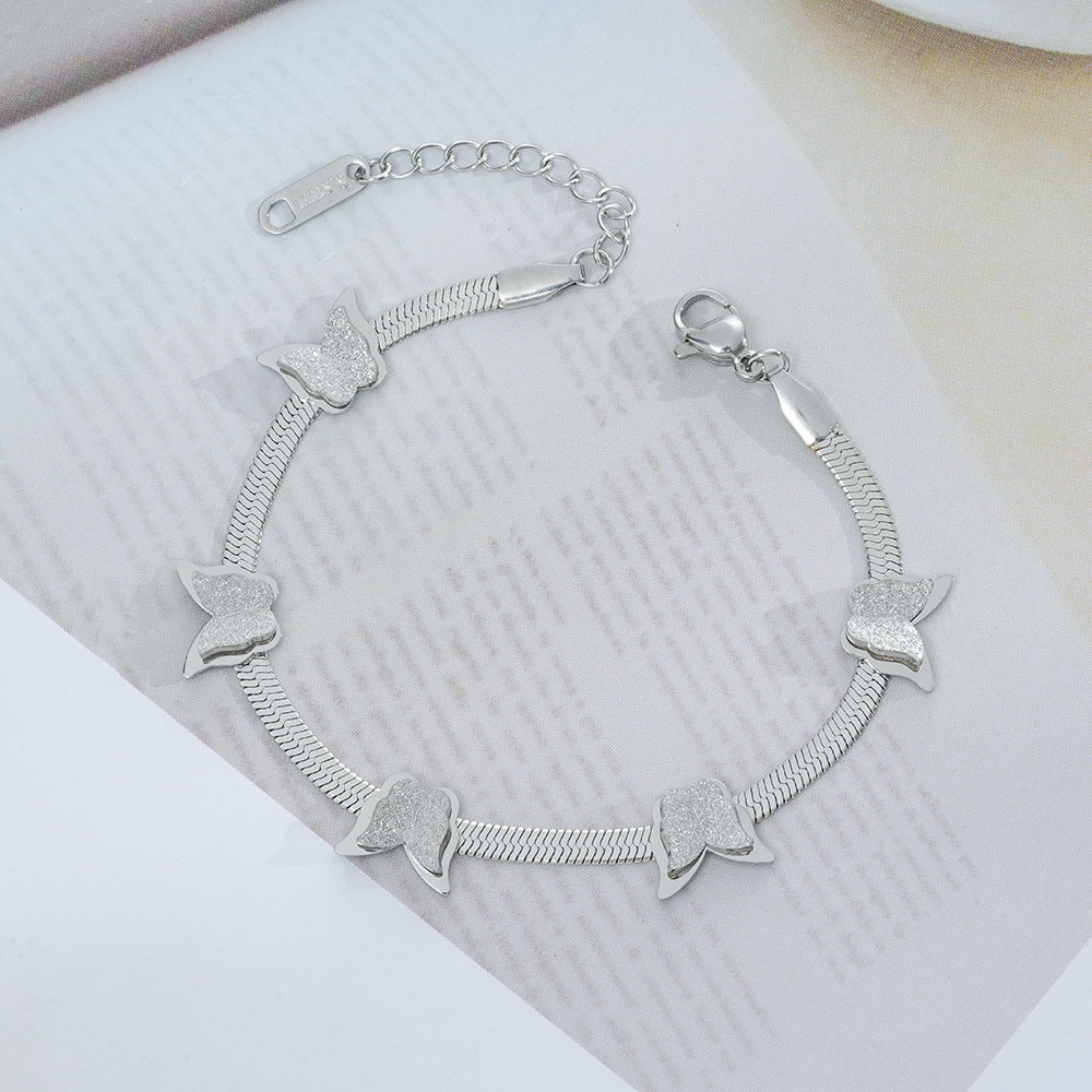 Wholesale Titanium Steel Butterfly Snake Bone Chain Bracelet Fashion Accessory Boutique Resale
