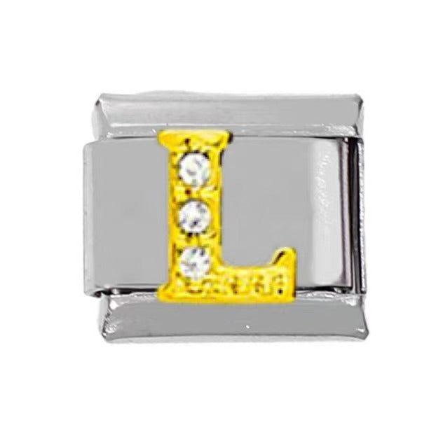 Wholesale 5pcs Italian Charm Bracelet Charm Module Stainless Steel Letter Bracelet 9mm DIY Pattern Free Stitching Detachable Composable Bracelet ACC-BT-DaLiang022