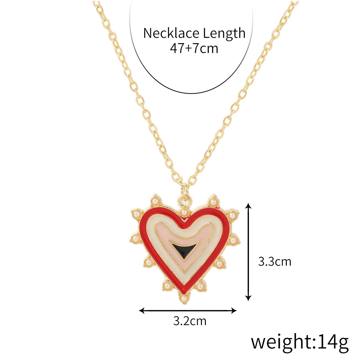 Wholesale alloy love rainbow pendant necklace