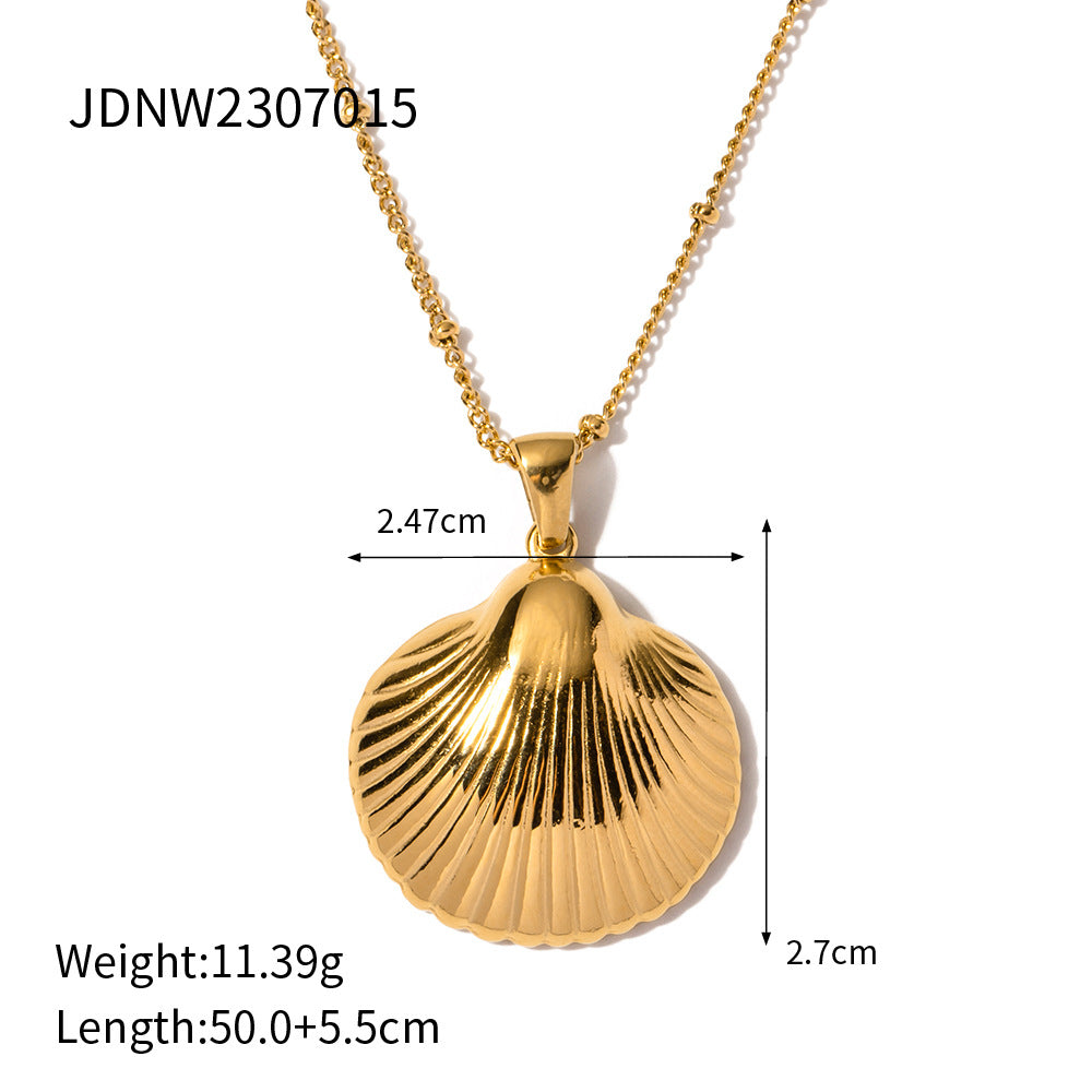 Wholesale Beach Style Shell Stainless Steel Necklace ACC-NE-JD003