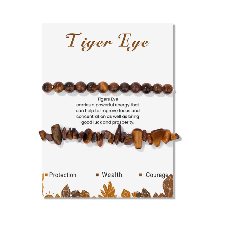 Wholesale Wishing Stone Irregular Tiger Eye Stone Beaded Bracelet