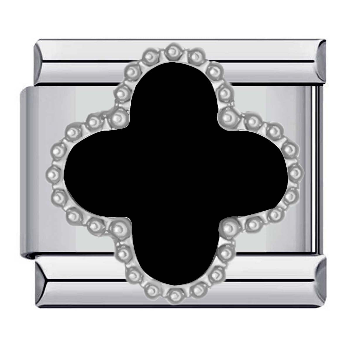 Wholesale Italian Charm Four-leaf Clover Titanium Steel  Matching ing DIY Charms