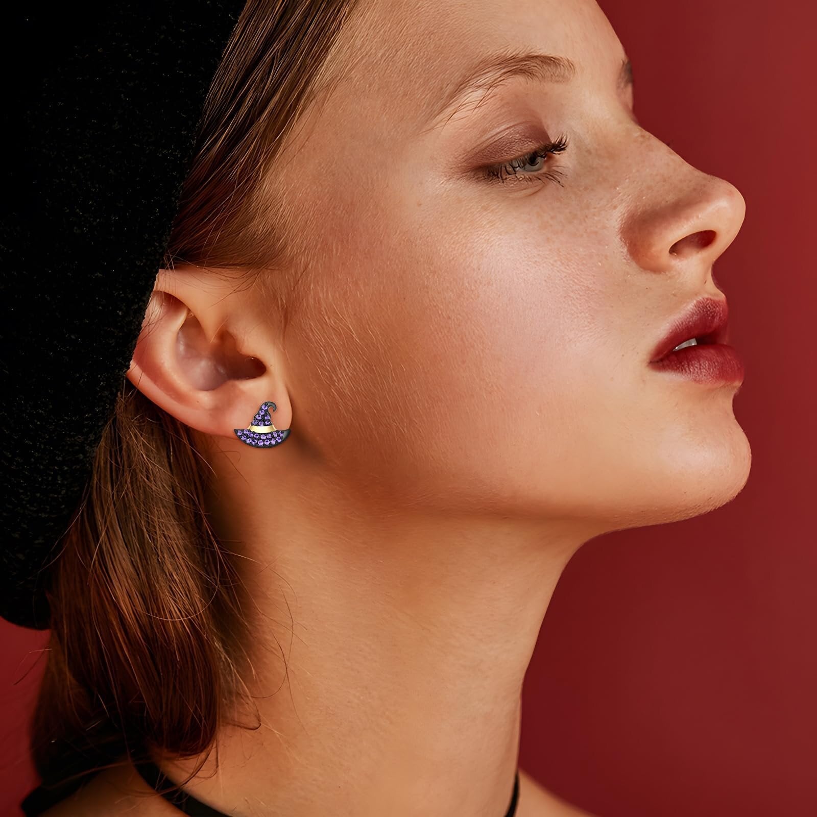 Wholesale  Halloween Witch Hat Earrings Simple Earrings