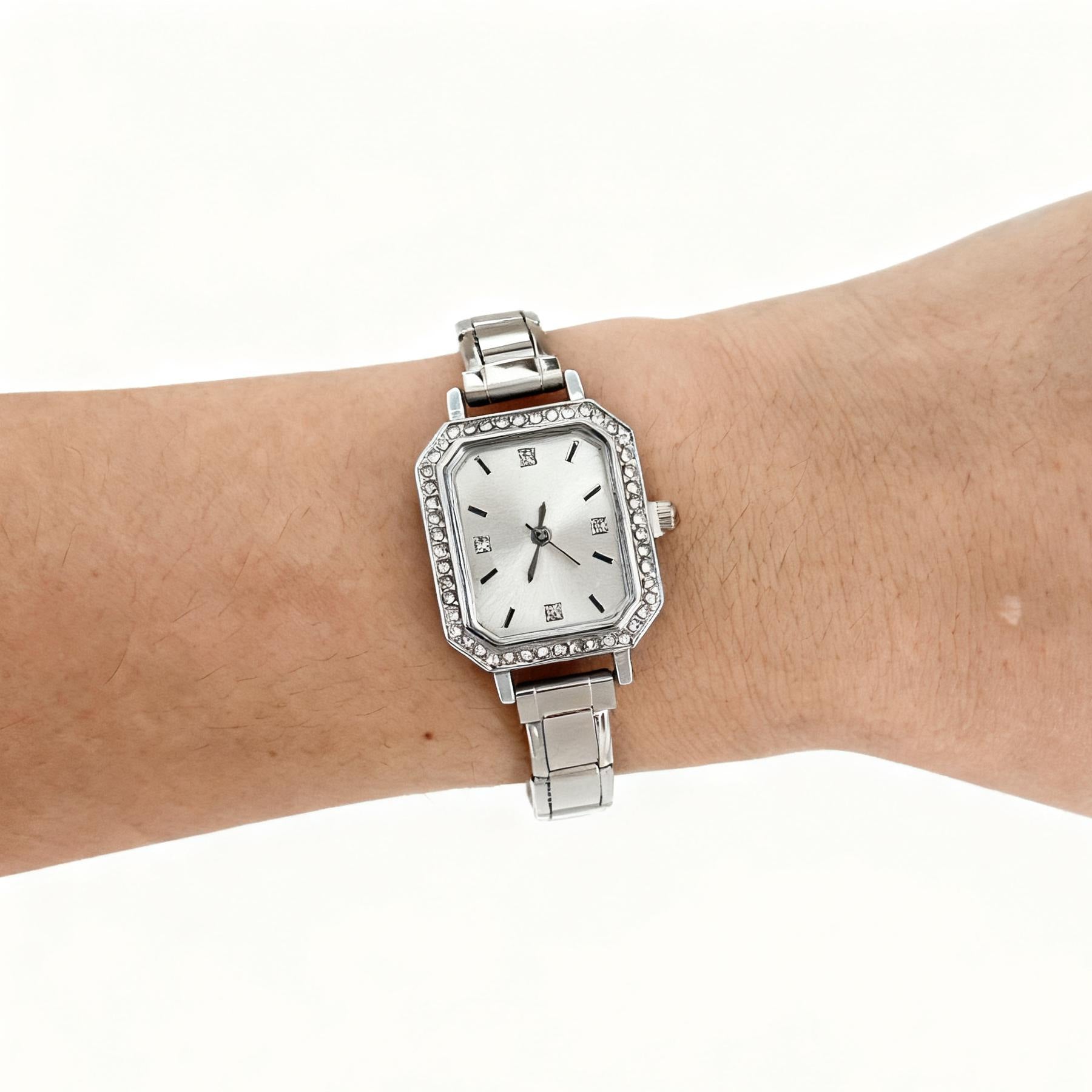 Wholesale square shape diamond-encrusted  DIY watch