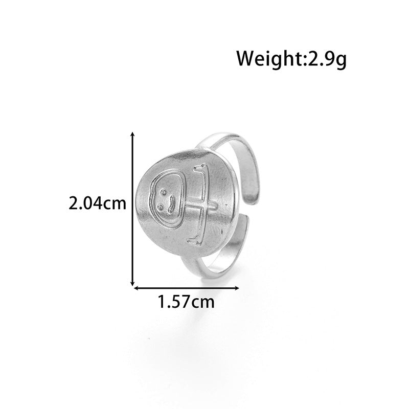 Wholesale  geometric popular love encircling titanium steel irregular ins style simple  ring