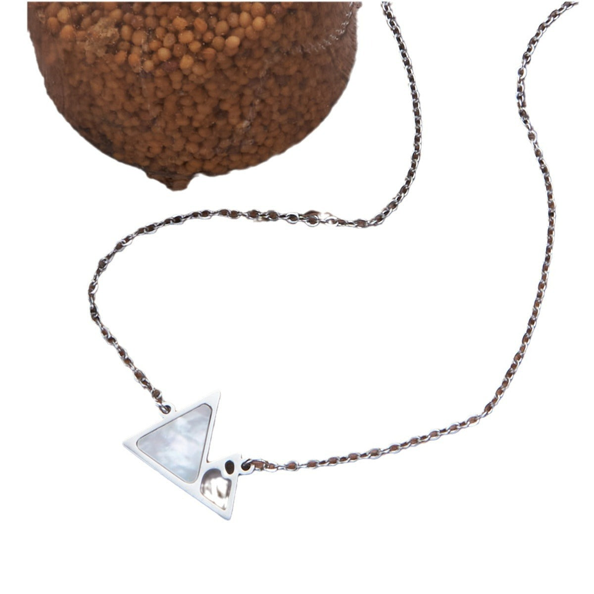 Wholesale Trendy Simple Stainless Steel Necklace - Turquoise &  Shell Design Jewelry Accessory for Gift or Boutique Resale