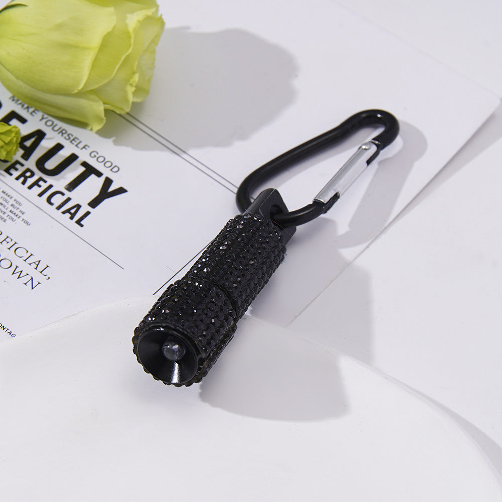 Wholesale New LED Fashion Diamond Mini Flashlight Carabiner Mini Emergency Flashlight Keychain Pendant ACC-KC-ZhiYa008